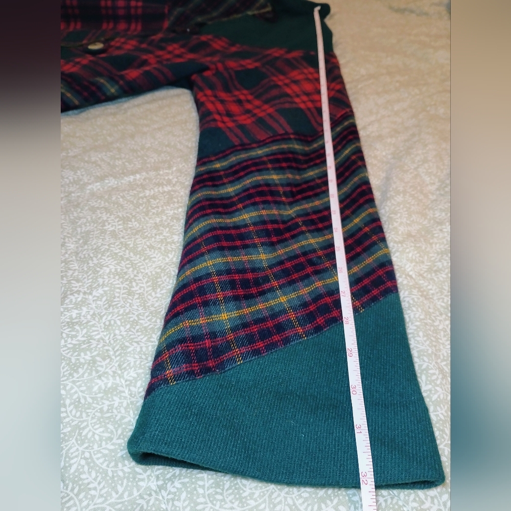 Patchwork Plaid Wool Jacket W/ Lining, Beautiful … - image 5